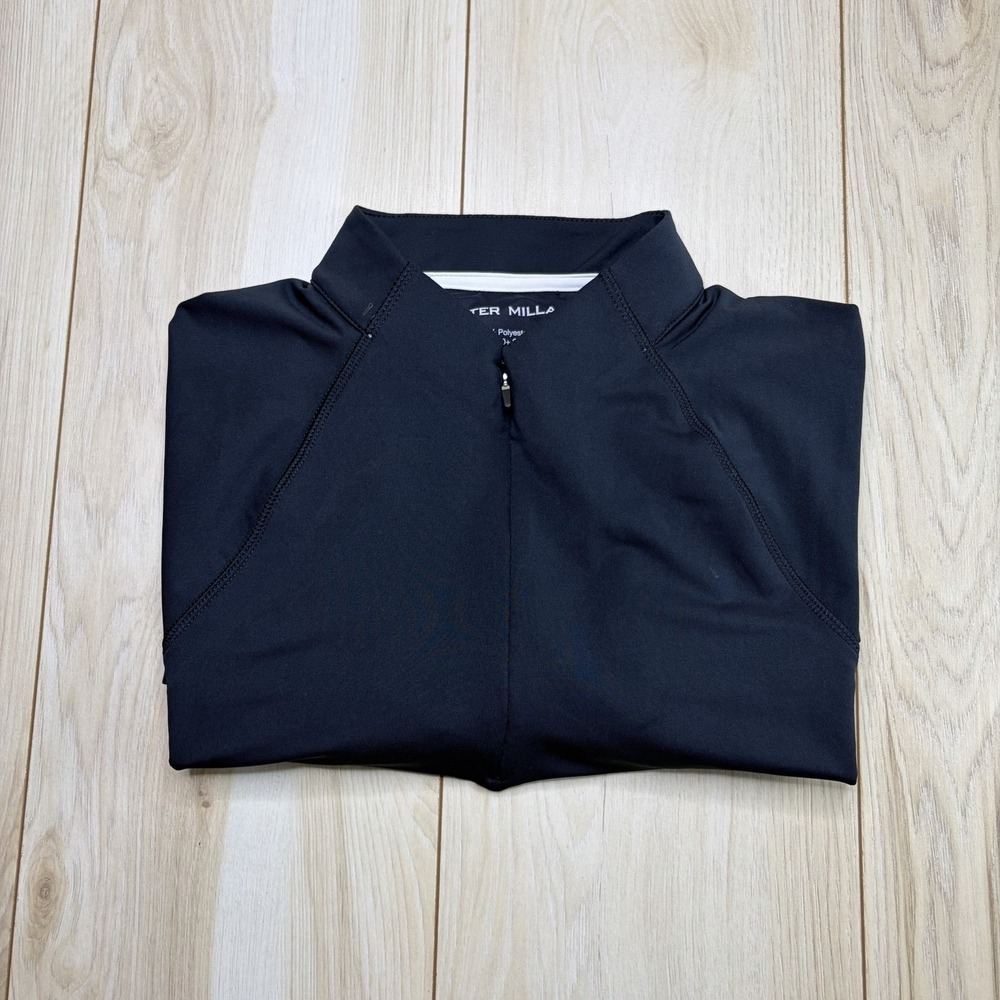 Peter Millar Women's Raglan Sleeve Perth Layer Quarter Zip Sweater Blue Size XL